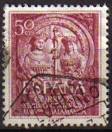 z vendido España 1953 1126 Sello º VII Centenario Universidad de Salamanca Los Reyes Católicos Fachada Timbre Espagne Spain Spagna Espana Spanje Spanien 